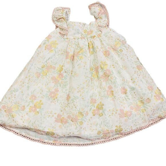 Cupcakes and Cashmere Party Dress Size 2T Gold Metallic Floral Ruffle Lined New - Picture 6 of 6